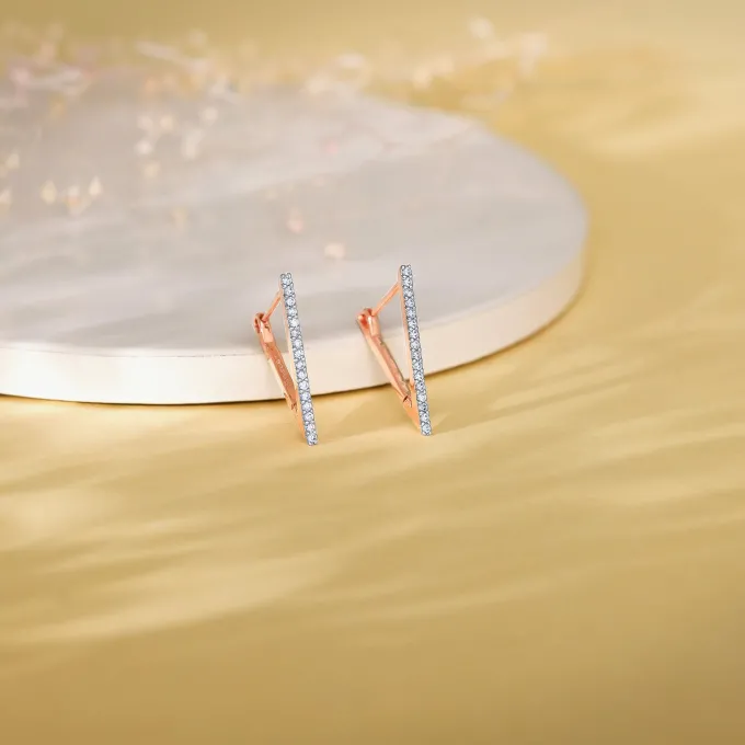 Rose Gold Trinity Lab Grown Diamond Studs