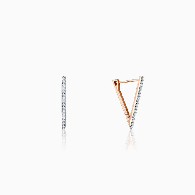 Rose Gold Trinity Lab Grown Diamond Studs