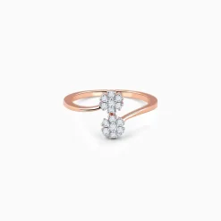 Rose Gold Twain Bouquet Lab Grown Diamond Ring