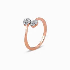 Rose Gold Twain Bouquet Lab Grown Diamond Ring