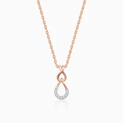 Rose Gold Twinkling Drops Diamond Pendant