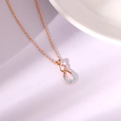 Rose Gold Twinkling Drops Diamond Pendant
