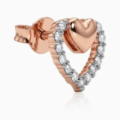 Rose Gold Twinkling Heart Lab Grown Diamond Studs