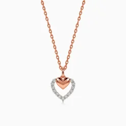Rose Gold Twinkling Heart Lab Grown Diamond Pendant