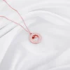 Rose Gold Two Hearts Becoming One Pendant With Link Chain
