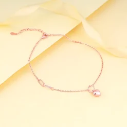 Rose Gold Unwavering Heart Anklet