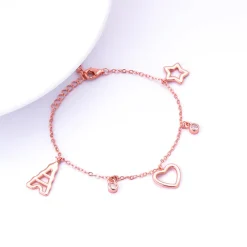 Rose Gold Valentine's Charm Bracelet