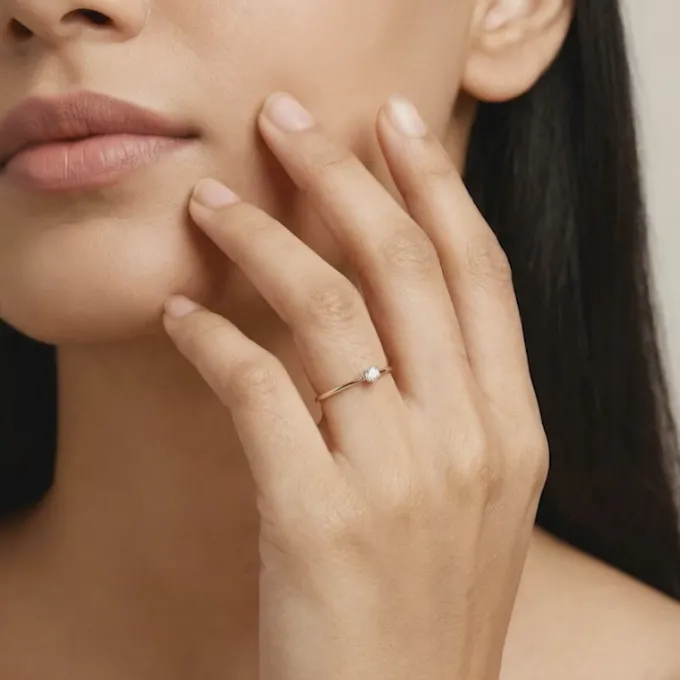 Rose Gold Velora Spark Ring