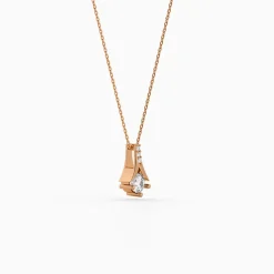 Rose Gold Velvet Aura Pendant with Link Chain