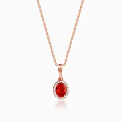 Rose Gold Vidhatri Pendant With Link Chain