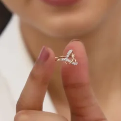 Rose Gold Warped Diamond Ring