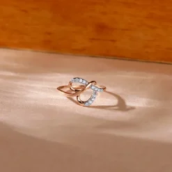 Rose Gold Warped Diamond Ring
