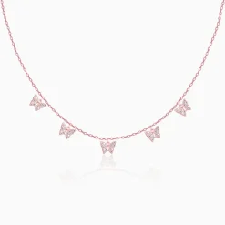 Rose Gold Wavering Wings Butterfly Necklace