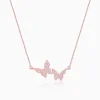 Rose Gold Wavering Wings Necklace