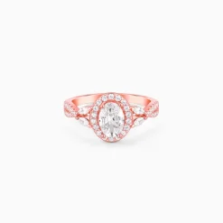 Rose Gold Wavy Oval Ring