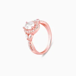Rose Gold Wavy Oval Ring