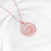 Rose Gold Whirpool Pendant With Link Chain