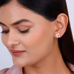 Rose Gold Windmill Stud Earrings