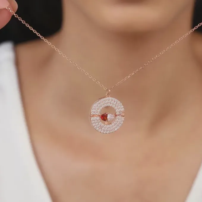 Rose Gold You & Me Pendant With Link Chain