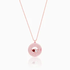 Rose Gold You & Me Pendant With Link Chain
