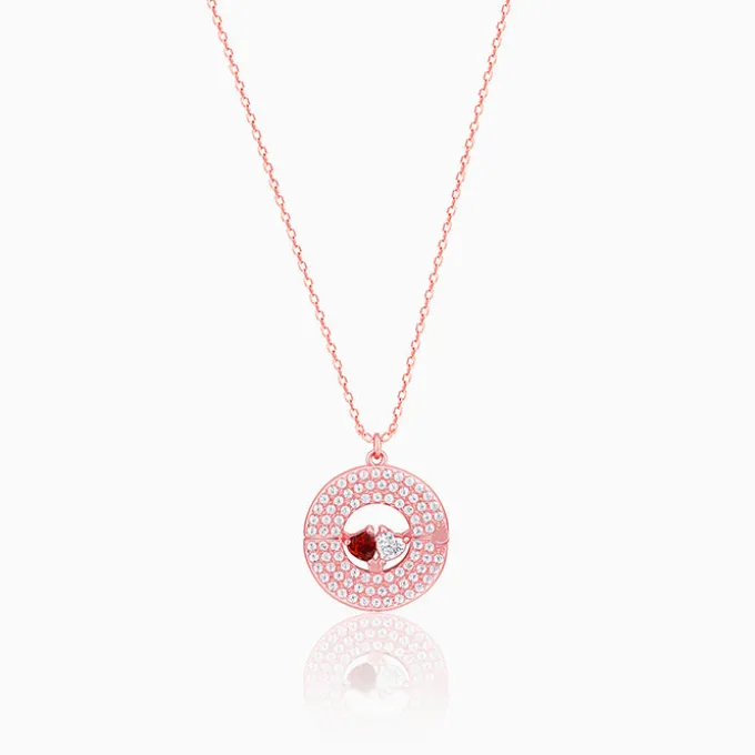 Rose Gold You & Me Pendant With Link Chain