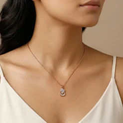 Rose Gold Zinnia Lab Grown Diamond Pendant