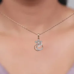 Rose Gold Zinnia Lab Grown Diamond Pendant