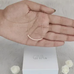 Rose Gold Zircon Arc Necklace