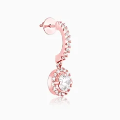 Rose Gold Zircon Drizzle Drop Earrings