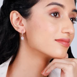 Rose Gold Zircon Drizzle Drop Earrings