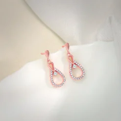 Rose Gold Zircon Drop Earrings