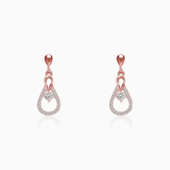 Rose Gold Zircon Drop Earrings