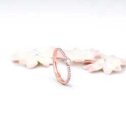 Rose Gold Zircon Epitome of Love Ring