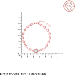 Rose Gold Zircon Evil Eye Bling Bracelet