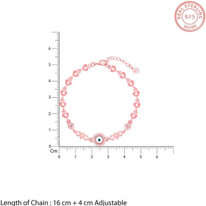 Rose Gold Zircon Evil Eye Bling Bracelet