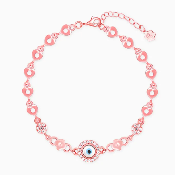 Rose Gold Zircon Evil Eye Bling Bracelet