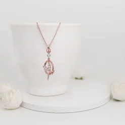 Rose Gold Zircon Fairy Pendant with Link Chain
