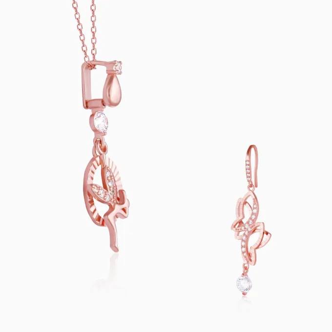 Rose Gold Zircon Fairy Set with Link Chain