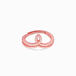 Rose Gold Zircon Flame Ring