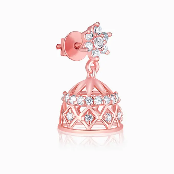 Rose Gold Zircon Jhumki