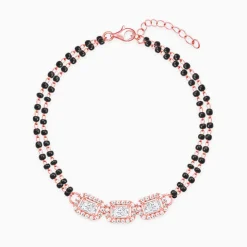 Rose Gold Zircon Radiant Mangalsutra Bracelet