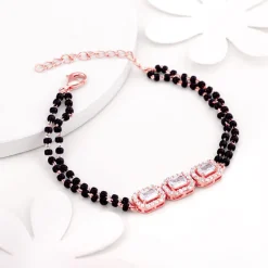 Rose Gold Zircon Radiant Mangalsutra Bracelet