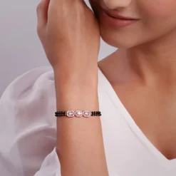 Rose Gold Zircon Radiant Mangalsutra Bracelet