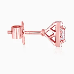 Rose Gold Zircon Square Halo Earrings