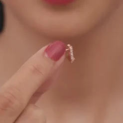 Rose Gold Zircon Triangle Stud Earrings