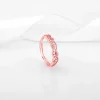 Rose Gold Zircon Winding Wave Ring