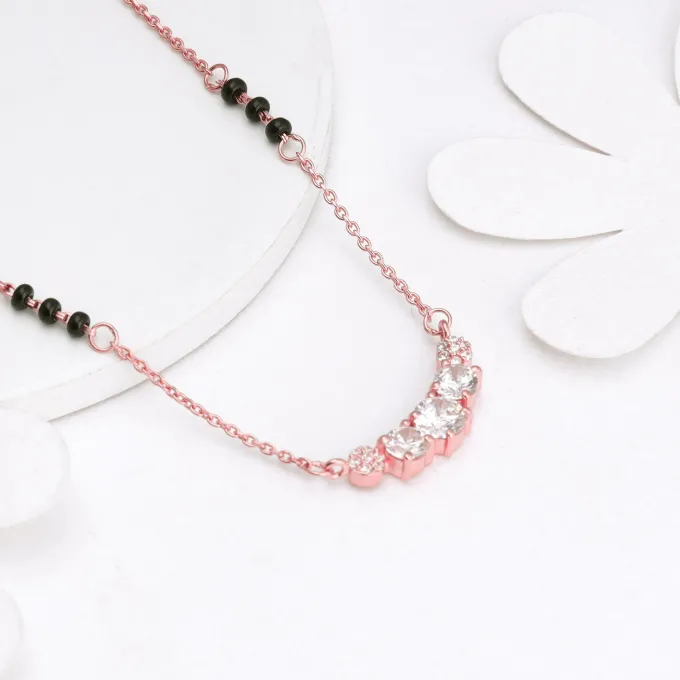 Rose Gold Zirconia Elegance Mangalsutra