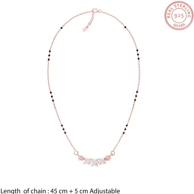 Rose Gold Zirconia Elegance Mangalsutra