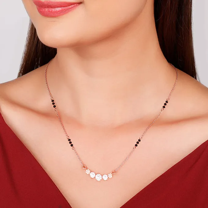 Rose Gold Zirconia Elegance Mangalsutra Set