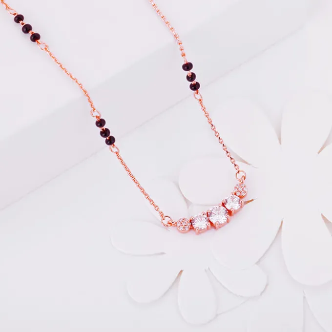 Rose Gold Zirconia Elegance Mangalsutra Set